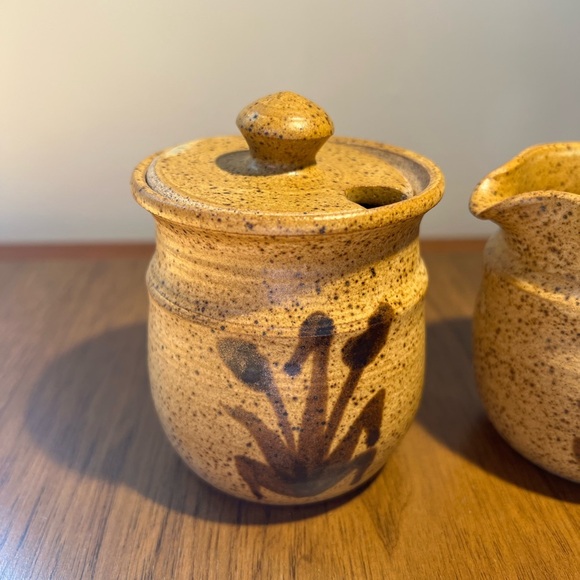 Gibson pottery made in England, vintage retro sugar and creamer set handmade - Picture 7 of 11